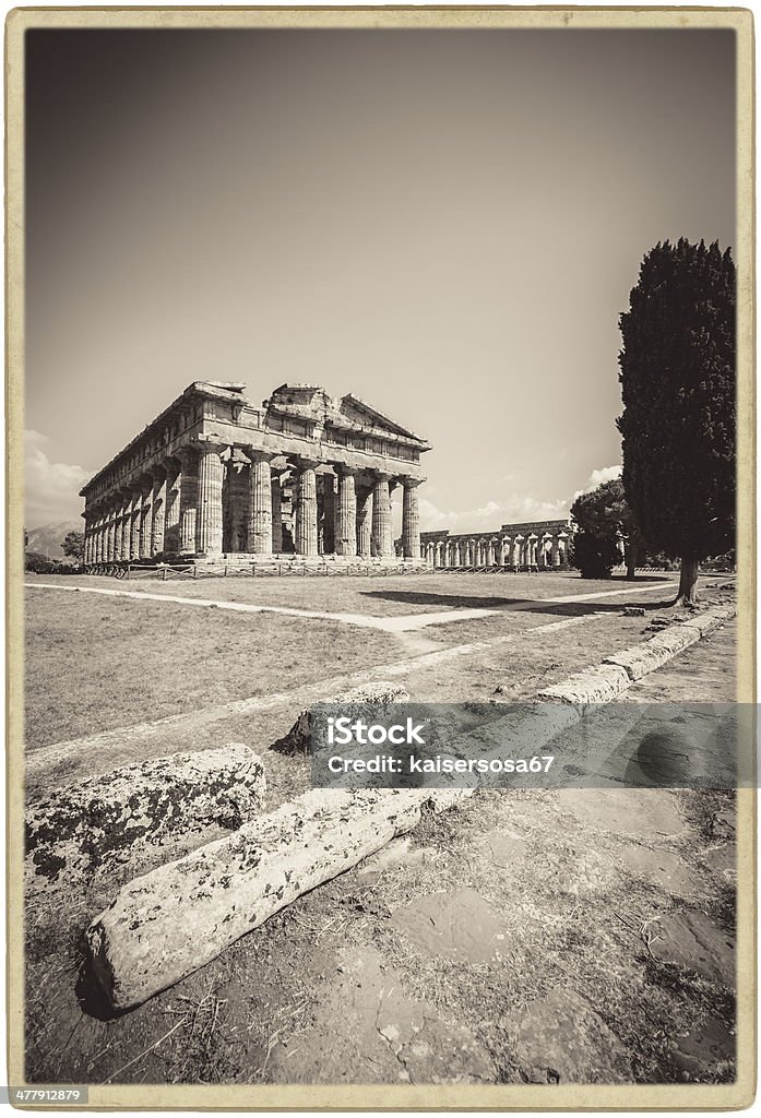 Paestum, Tempio di Nettuno - Foto stock royalty-free di Paestum