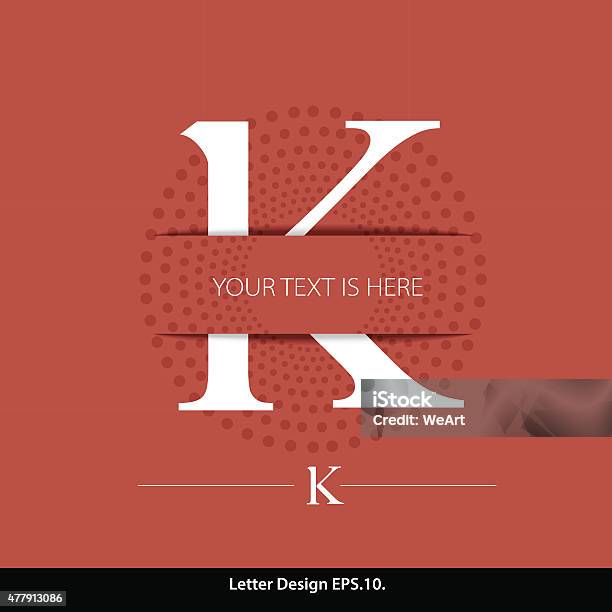 Letter K Vector Alphabet Inserted Into The Paper Cut Stock Illustration - Download Image Now