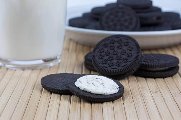 istock Chocolate Sandwich Cookies and Milk 477913654