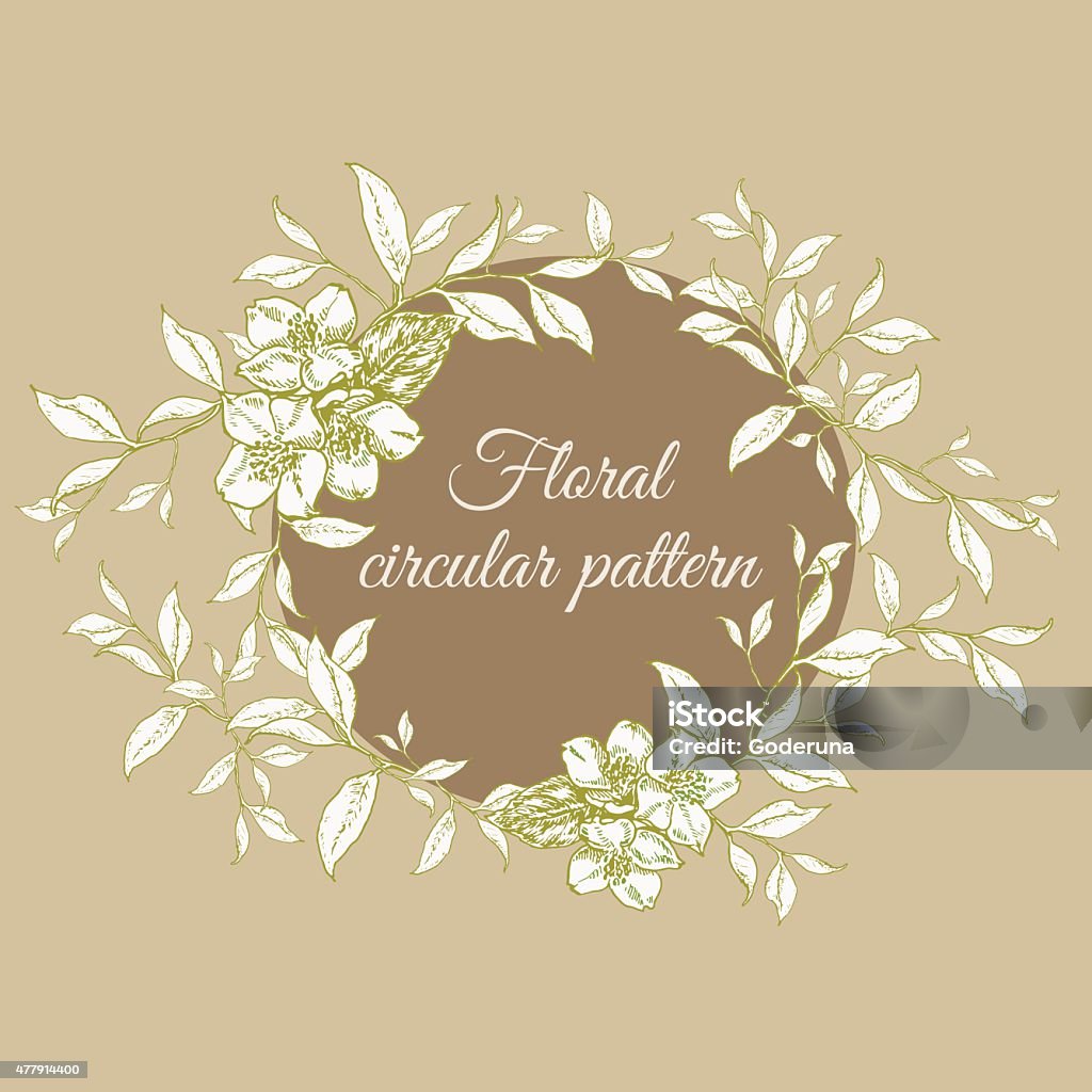 Circular floral pattern hand painted for card or invitation card Circular floral pattern hand painted for a card or invitation card. variable vector illustration of the constituent elements 2015 stock vector