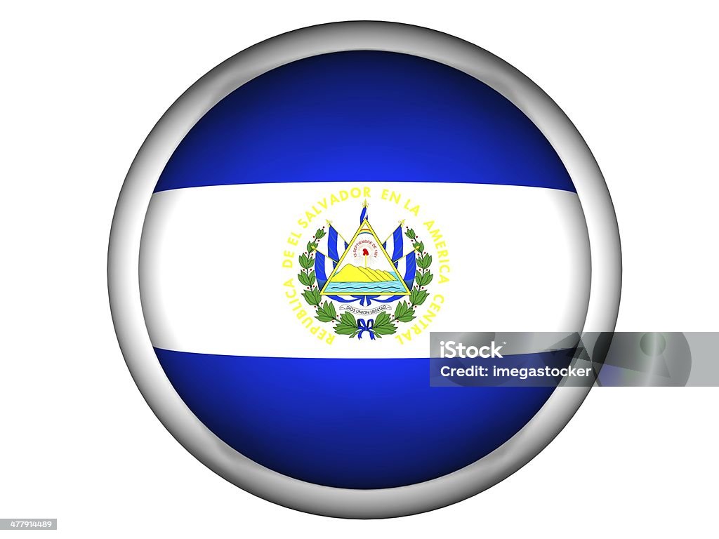 Bandera nacional de El Salvador. Tipo de botón - Foto de stock de Bandera libre de derechos