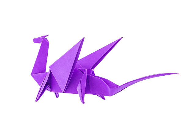 istock Origami purple dragon 477917317
