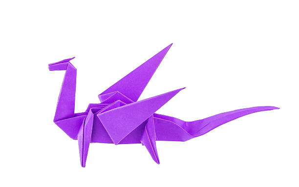 istock Origami purple dragon 477917419