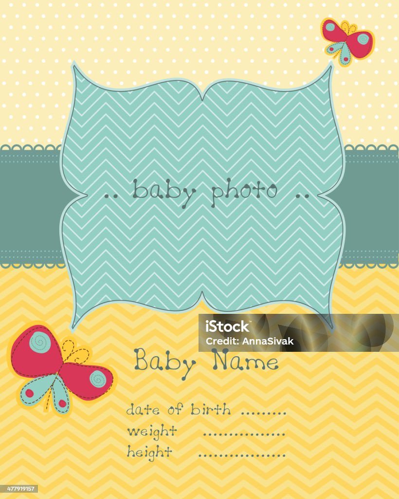 Baby Girl Announcement Card Announcement Message stock vector
