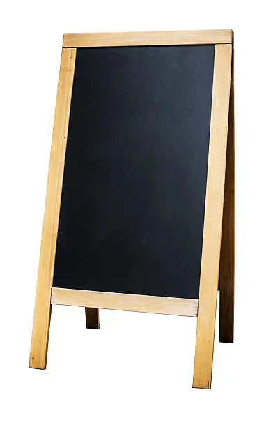 clipping path included, blackboard message sign isolated on white