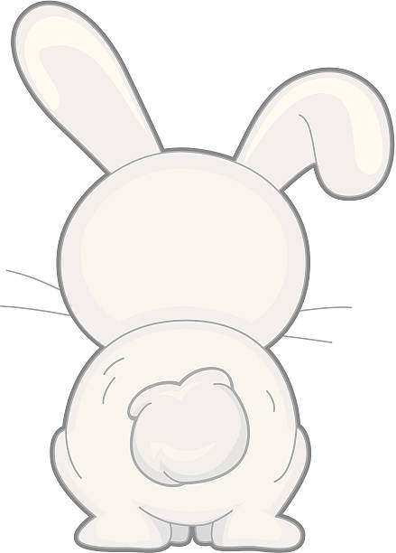 Cute Bunny From Behind vector art illustration