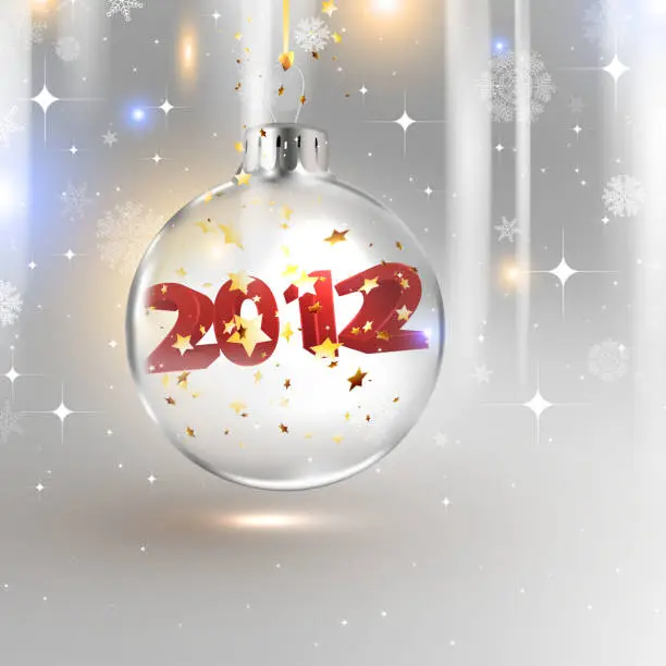 Vector illustration of Christmas Decoration With 2012 Text