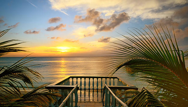 istock The view from terraces of beautiful sunset on beach. 477920563