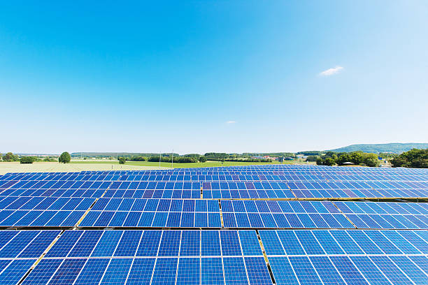 istock Solar cells and a fantastic blue sky in the coutryside 477921996