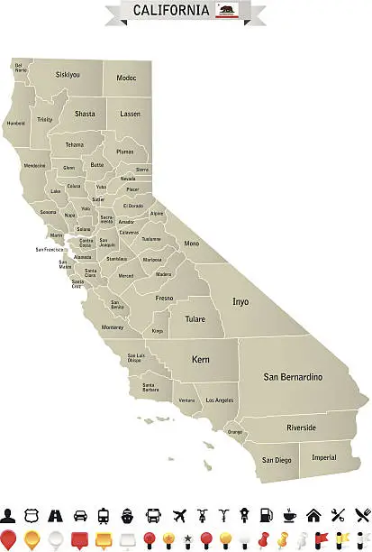 Vector illustration of State of California