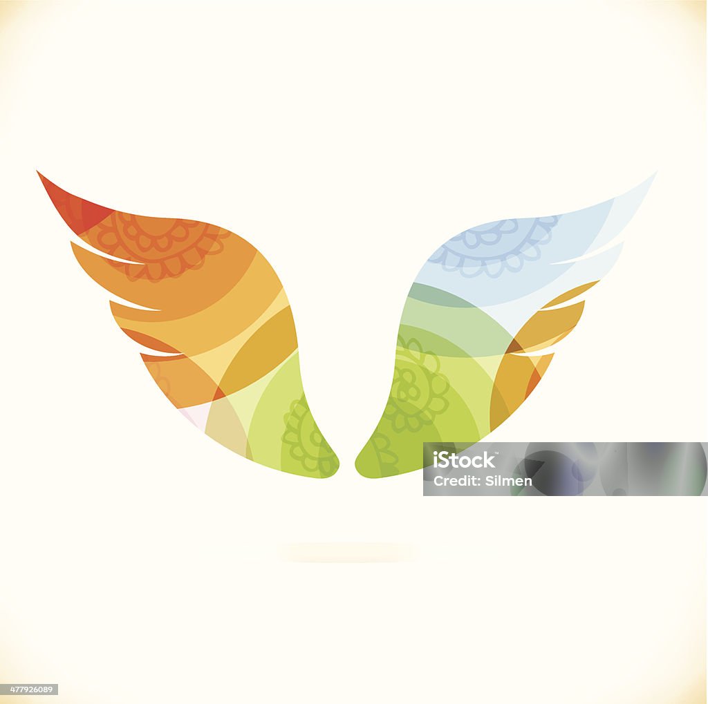 Vector multicolore isolé ailes - clipart vectoriel de Ange libre de droits