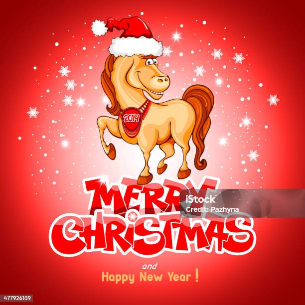 Merry Christmas Card Stock Illustration - Download Image Now - 2014, Abstract, Animal