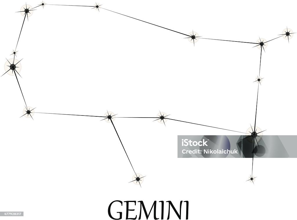 Simbolo do Zodíaco Gemini. - Vetor de Astrologia royalty-free