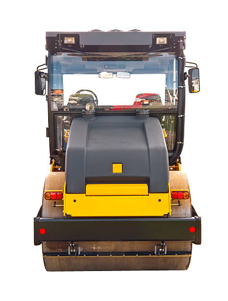Road roller New road roller on a white background flattener stock pictures, royalty-free photos & images