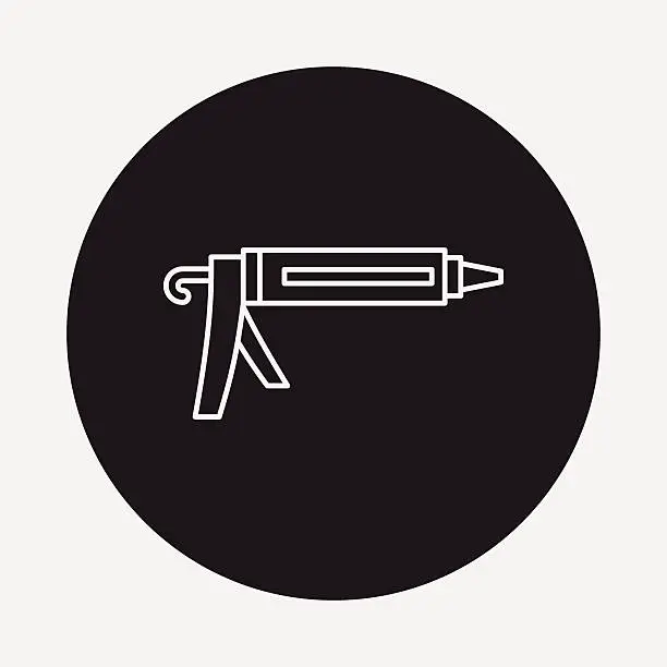 Vector illustration of Glue gun line icon