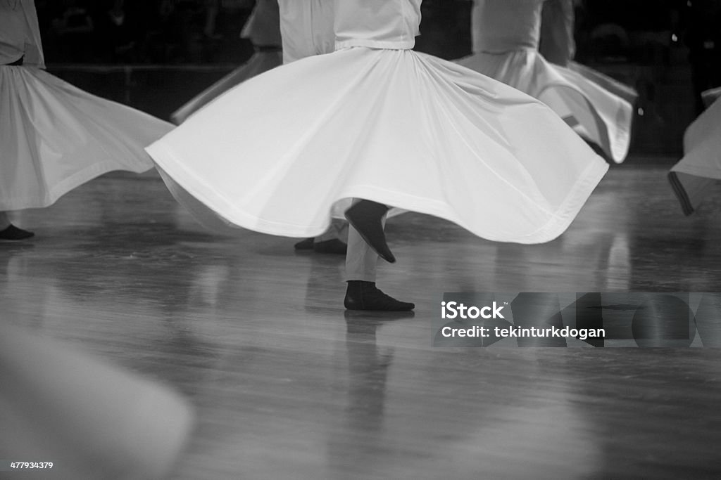 whirling dervishes during ceremony of rumi's death at konya turkey Dancing Stock Photo