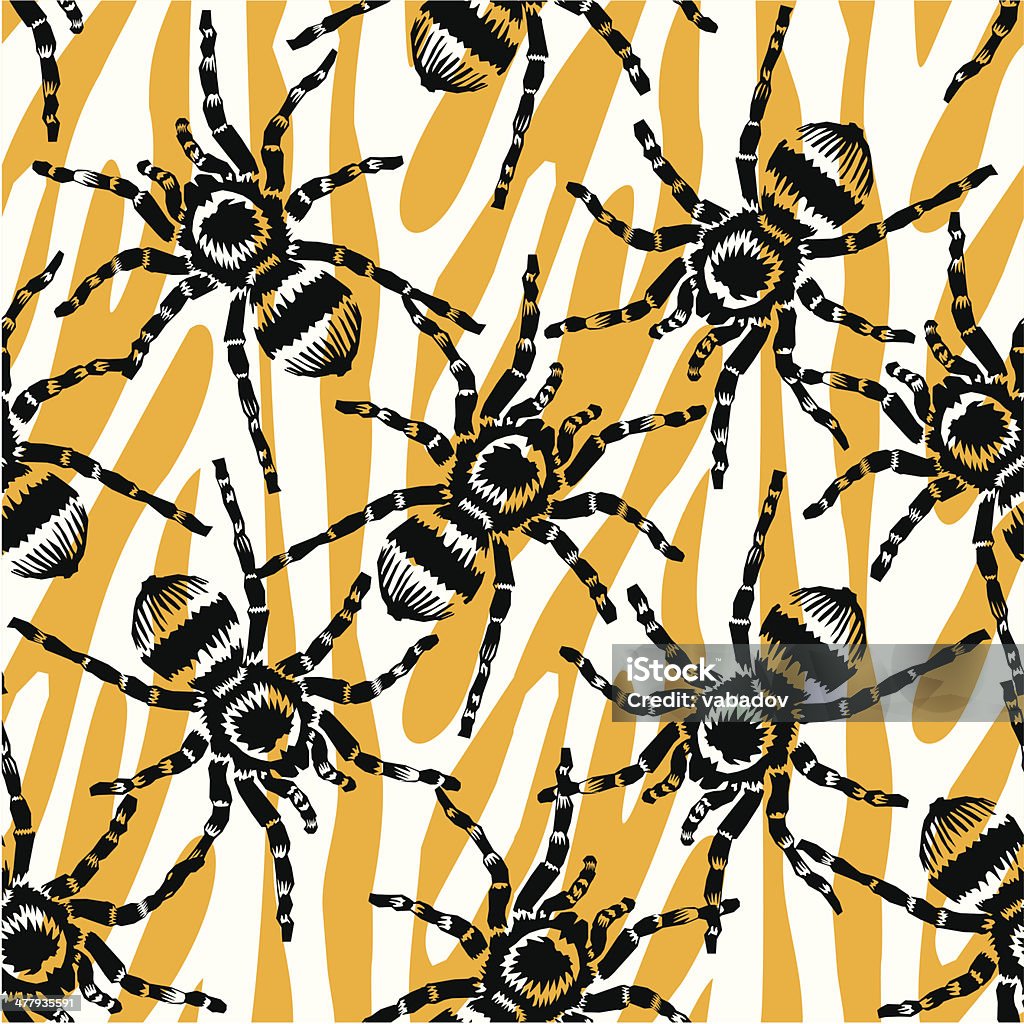 Ptasznik spiders bezszwowe wzór - Grafika wektorowa royalty-free (Pająk)