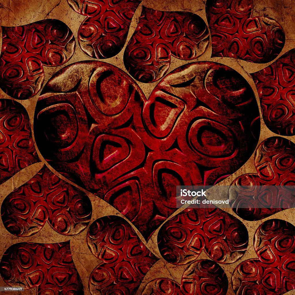 Círculos de coração vermelho fundo grunge - Foto de stock de Abstrato royalty-free