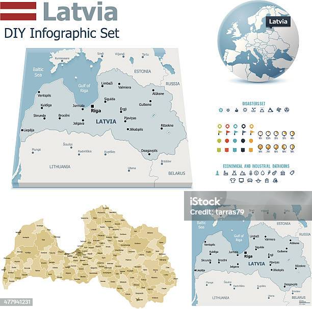 Lettonia Mappe Con Marcatori - Immagini vettoriali stock e altre immagini di Bandiera - Bandiera, Bianco, Bielorussia