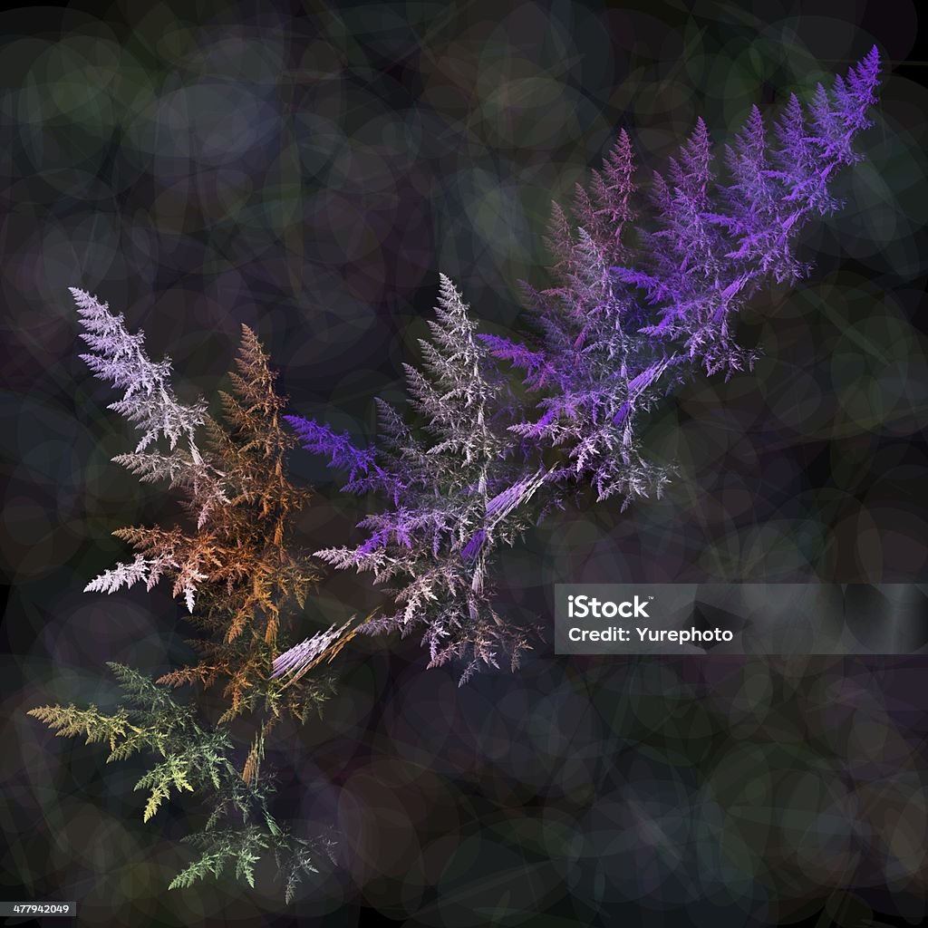 Fractal fern Fractal colorful fern leaves over a blurred dark colors background Abstract Stock Photo