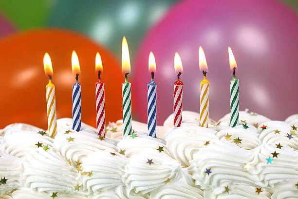 istock Multiple Birthday Celebration with Balloons Candles and Cake 477943765