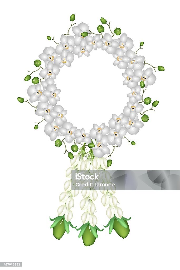Des couleurs blanc de lune orchidées Garland - Illustration de Amour libre de droits