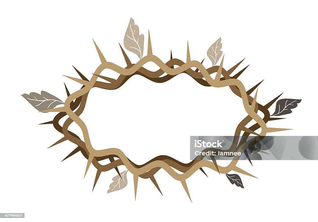 Dornenkrone mit Getrocknete Blätter - Lizenzfrei Auferstehung - Religion Stock-Illustration