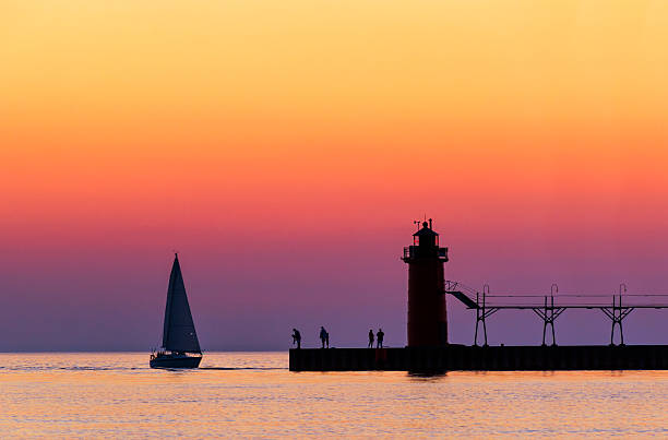 South Haven Twilight stock photo
