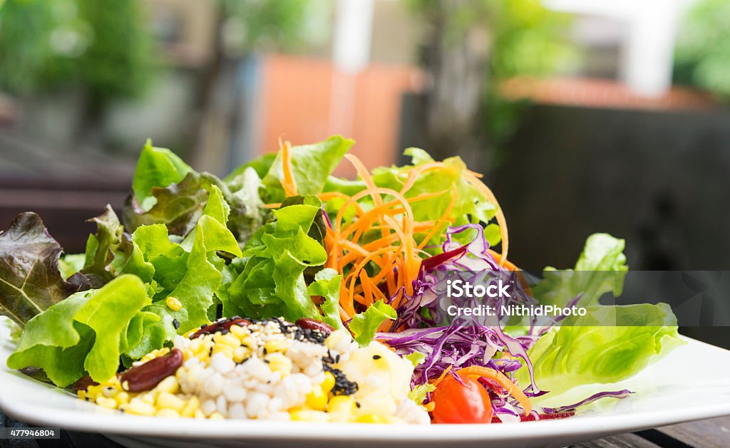 Healthy Healthy eating with hydroponics salad 2015 Stock Photo