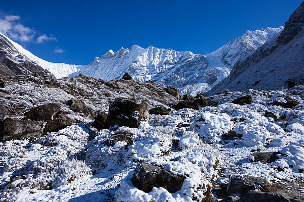 latang parco nazionale, nepal - ganesh himal foto e immagini stock