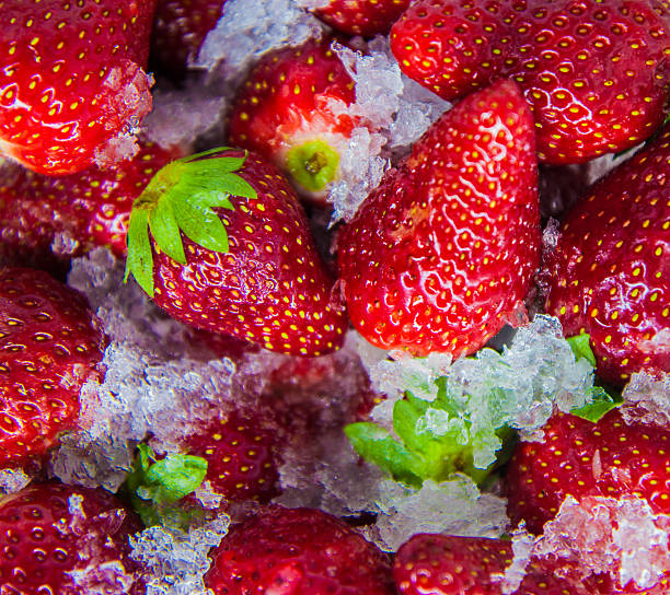 Strawberries on Ice stock photo