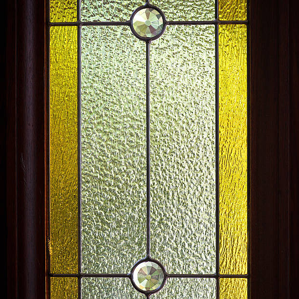 Multicolored stained glass In churches in temples background