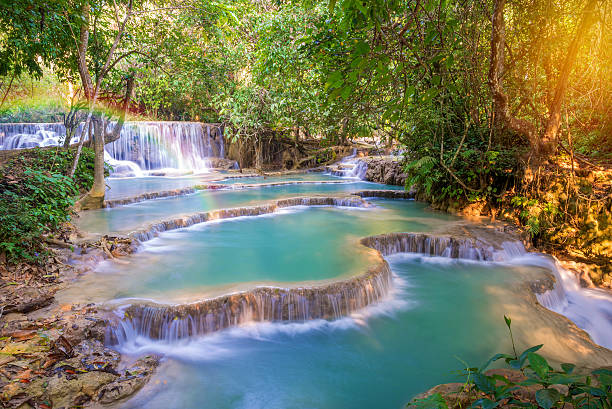 istock Waterfall in rain forest (Tat Kuang Si Waterfalls at Laos. 477952920