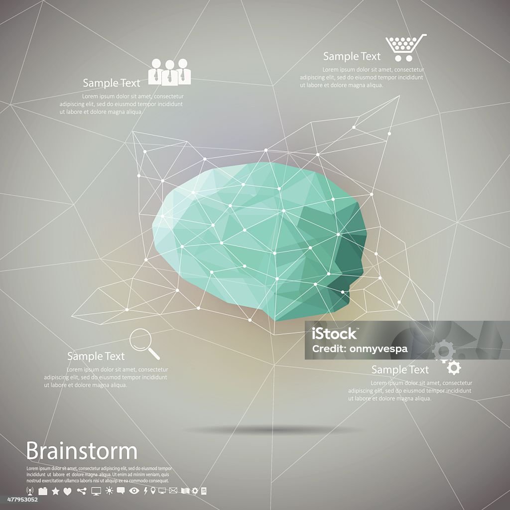 Brain Abstract Geometry Abstract Polygonal Brain Geometric Illustration Low Poly Stock ...