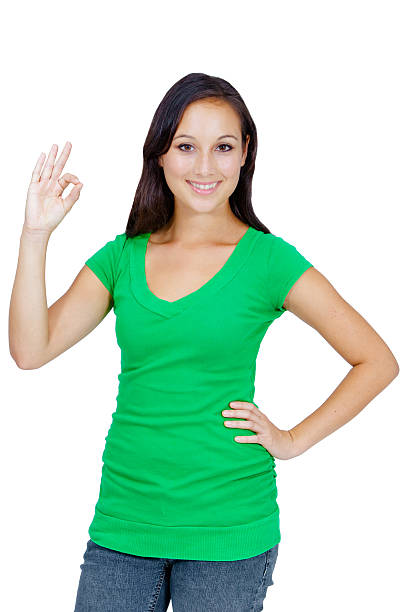 istock Young female showing OK sing 477954601