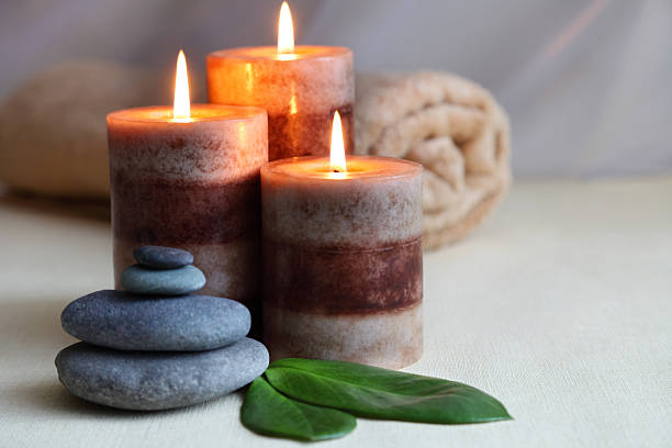 istock Candles and Massage Stones in Zen Spa 477955657