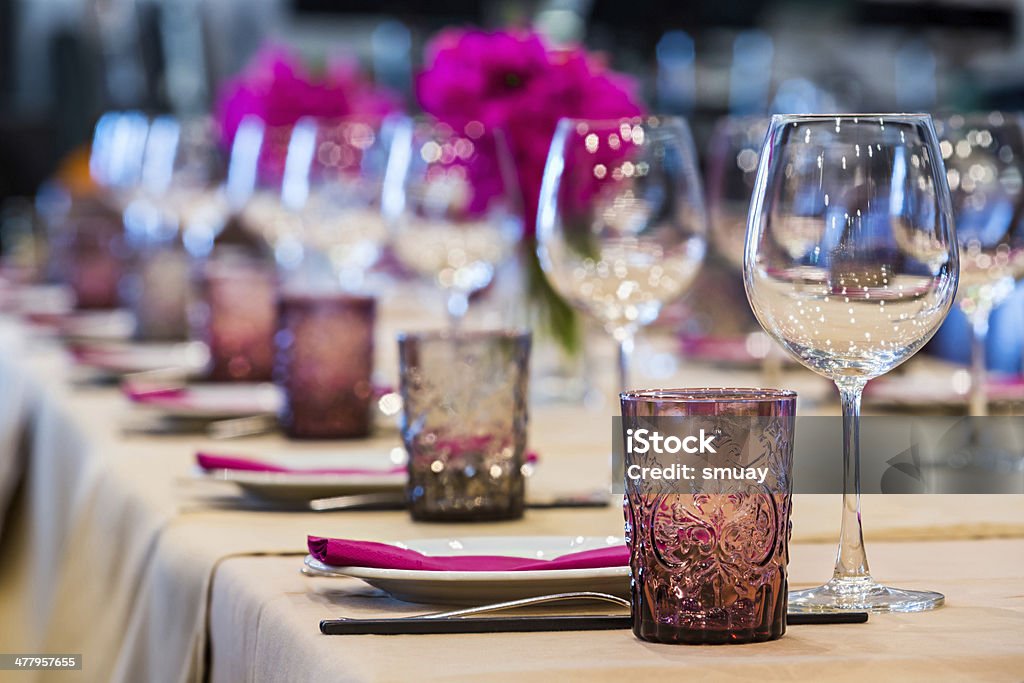 Table set up Elegance table set up for dinning room Backgrounds Stock Photo