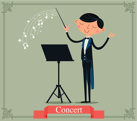 Ilustración DE Dibujos Animados DE Conductor DE Orquesta Vector Ilustración DE Dibujos Animados DE Conductor DE Orquesta Vector