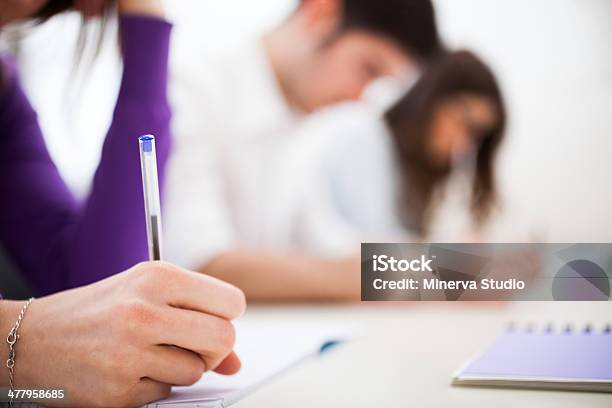 Student At Work Stock Photo - Download Image Now - Scientific Experiment, Educational Exam, Student