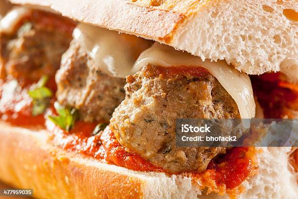 Hot And Homemade Spicy Meatball Sub Sandwich Stock Photo - Download Image Now - Submarine, Meatball, Italian Culture