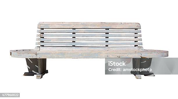 Old Blue Wooden Door Stock Photo - Download Image Now - Bench, Empty, No People