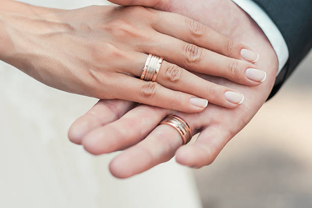 istock Groom holds the bride's hand in his hand. 477961513