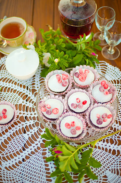 Cupcakes on the table. stock photo