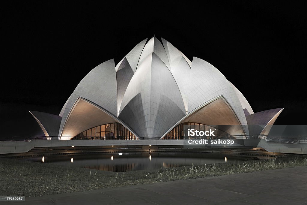 Lotus Temple, Delhi NEW DELHI, INDIA - APRIL 08: Lotus Temple on April 08, 2012, New Delhi, India.The Bahai House of Worship in New Delhi, popularly known as the Lotus Temple due to its flowerlike shape. Modern Stock Photo