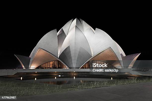 Lotus Temple Delhi Stock Photo - Download Image Now - Modern, Architecture, Asia