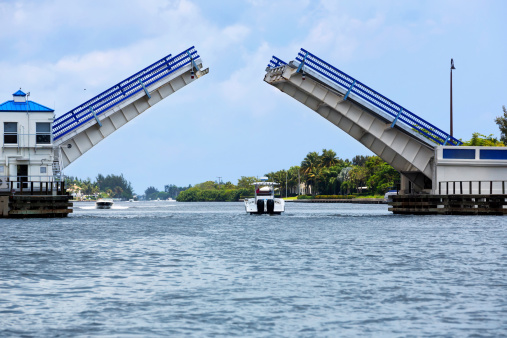 Draw bridge on intracoastal goes up so boat can pass through.  RM