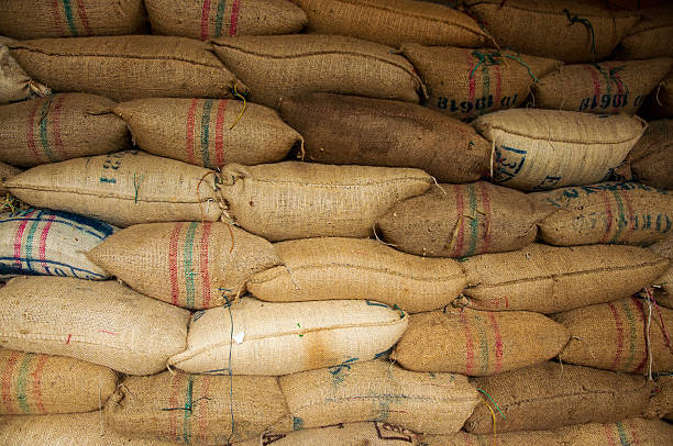 Sacks On Machinery In Factory Warehouse