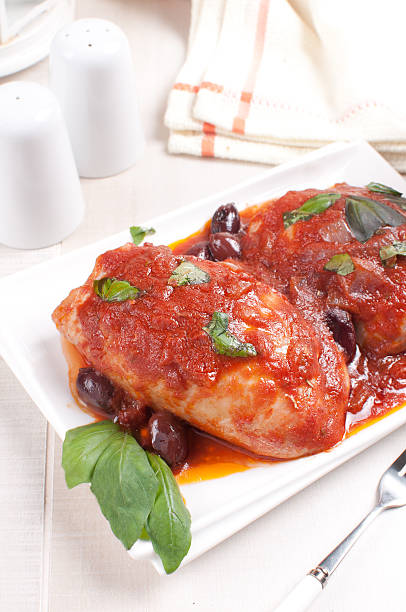 istock Braised chicken thighs with tomato sauce 477964987