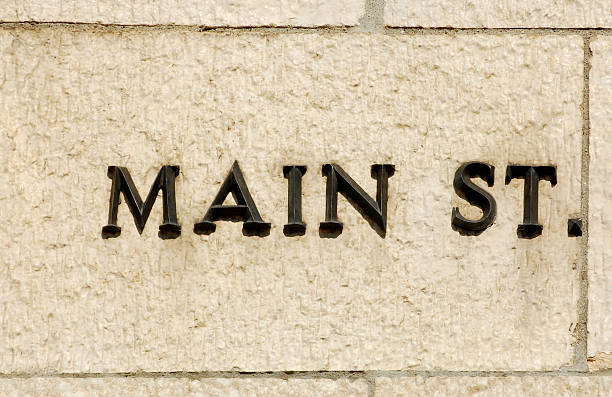 istock Main Street on side of building 477967561