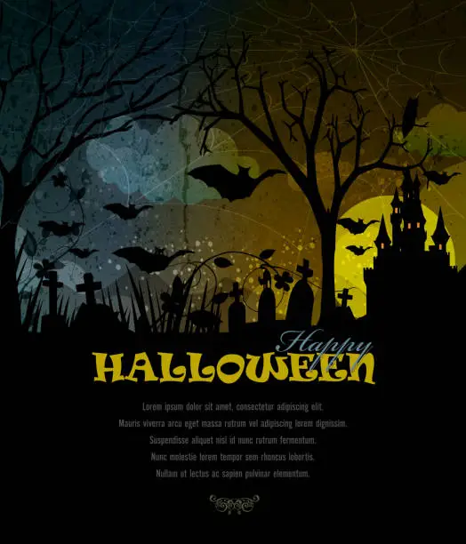 Vector illustration of Halloween Background with Copy space